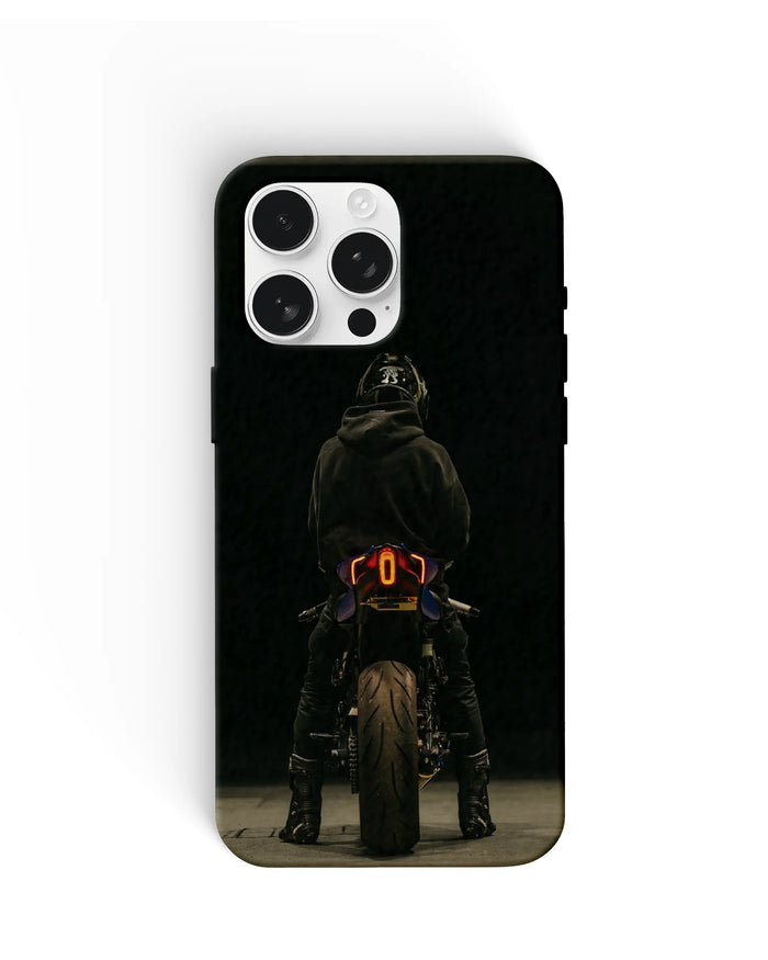 Biker Back View Phone Cases