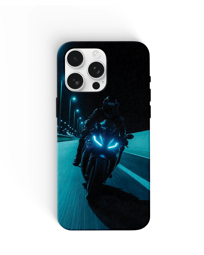 Blue Neon Motorcycle Phone Cases