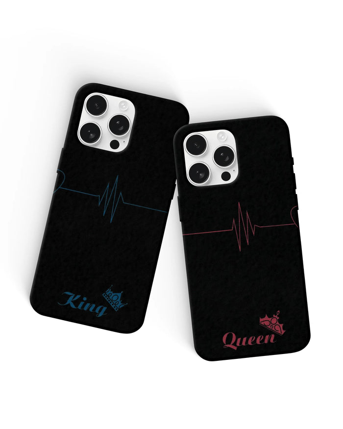 King and Queen Heartbeat Phone Cases