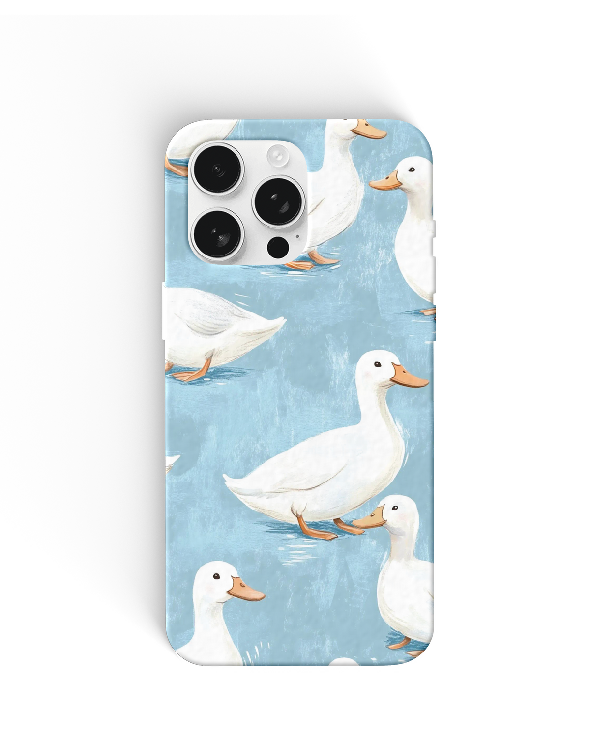 White Duck Pattern Phone Cases