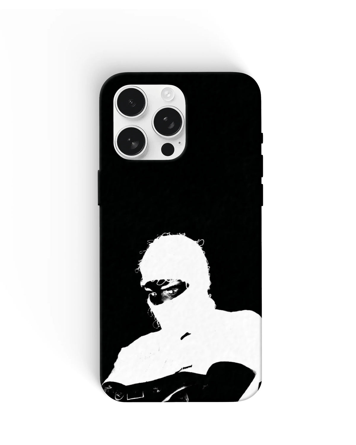 White Silhouette Portrait Phone Cases
